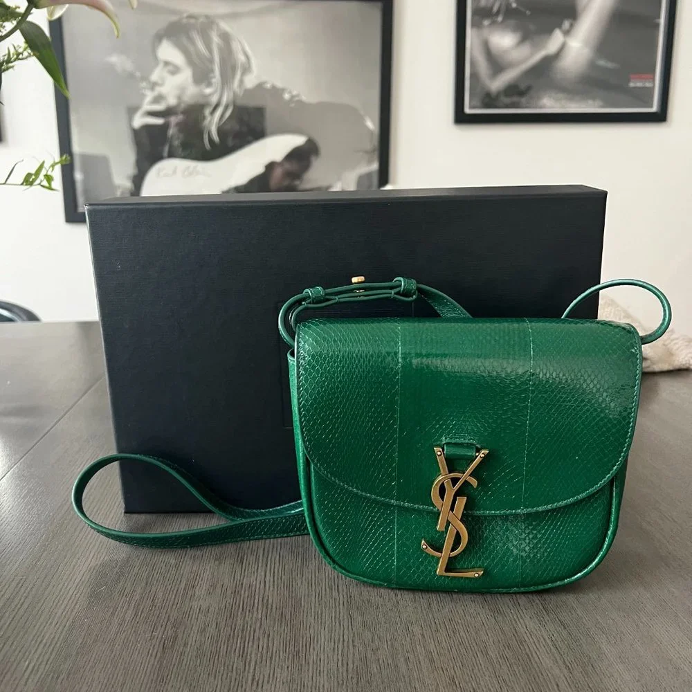 Yves Saint Laurent | Bags | Ysl Green Snakeskin Kaia Bag | Poshmark